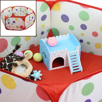 

Pets Playpen Portable Pop Open Indoor / Outdoor Small Animal Dot Foldable Fence Cage For Medium Hamster Guinea Pigs