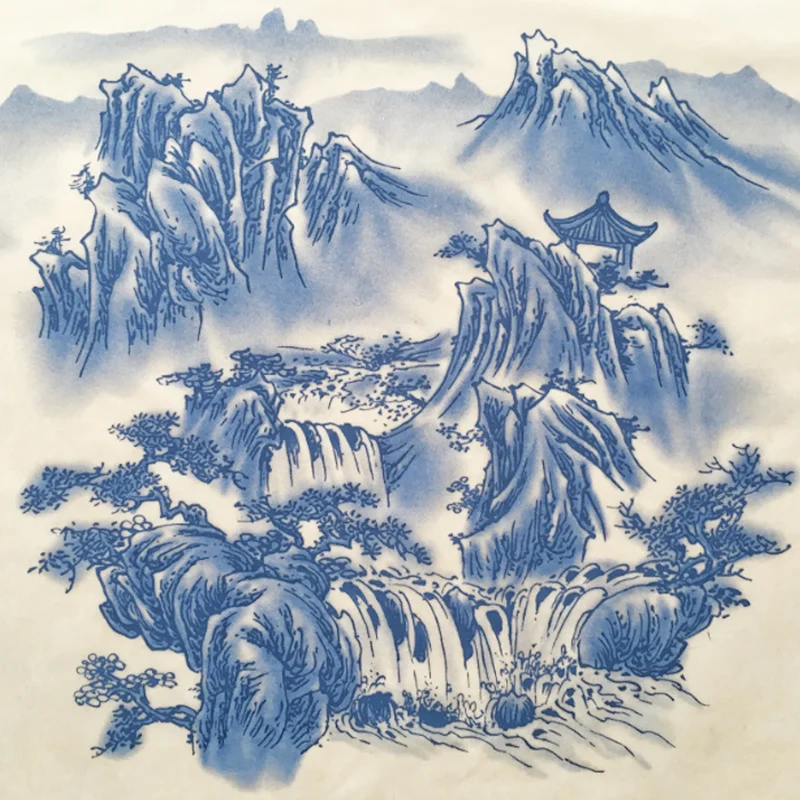 

Ceramic art clay underglaze colorful flower paper blue and white decal paper Jingdezhen ceramic decal paper transfer paper