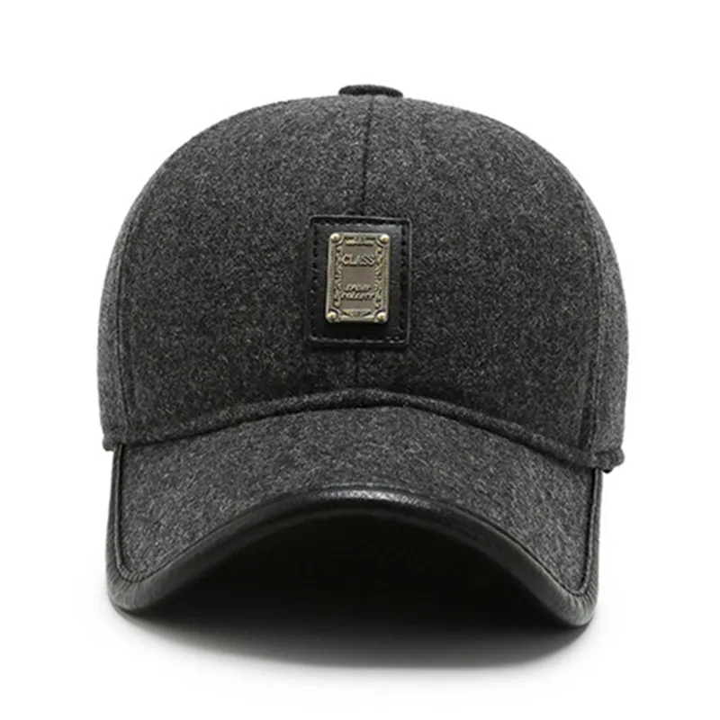2021 New Winter Men's Warm Baseball Caps Plus Velvet Thick Earmuffs Hat