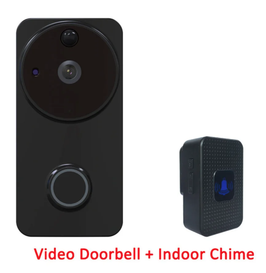 Открытый видео дверной звонок Tuya Smart с питанием от батареи 1080P HD WiFi видео дверной звонок камера PIR детектор движения с Alexa Google Home - Цвет: doorbell with chime
