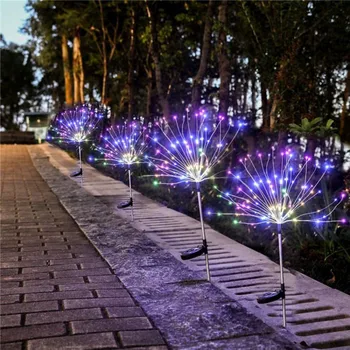 

Solar Lawn String Lights Plug Dandelion Firework Copper Wire Strip Light Outdoor Waterproof Christmas Decoration Lights