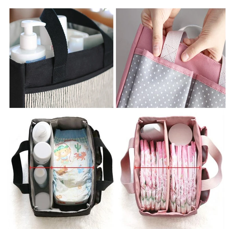 Multifunctional Baby Diaper Storage Bag Basket Reusable Newborn Nursery Nappy  Bag Baby Care Organizer Travel Diaper Basket Bags - AliExpress
