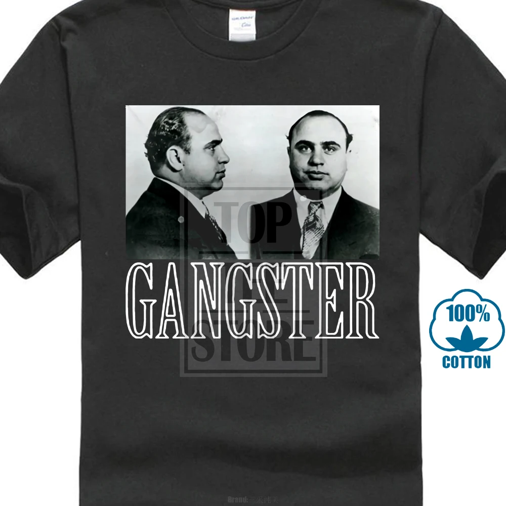 Футболки топ с круглым вырезом и коротким рукавом Футболка Bandit Al Capone Chicago Mobster