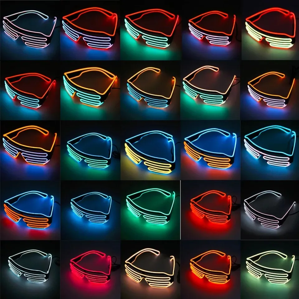 

Fluorescent Dance Cold Light Disco Dancing Glasses Luminous Glasses Bar Nightclub Singing Halloween Cheer Douyin Useful Product