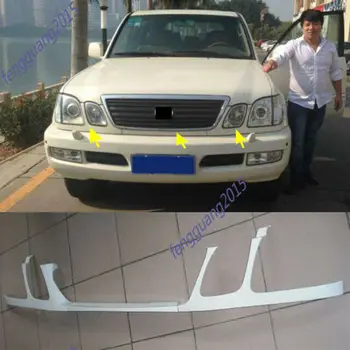 

For Lexus LX470 1998-2002 Front Bumper Headlight Trim Under Mesh Primer 3pcs/set Car modification Car accessories