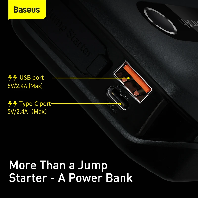 Baseus Auto Starthilfe Power Bank 10000mAh Tragbare Auto Batterie Starter  12V Auto Start Gerät 1000A Auto Notfall starter - AliExpress