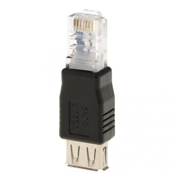 RJ45 Male To USB AF A Female Adapter Socket LAN Network Ethernet Router Plug