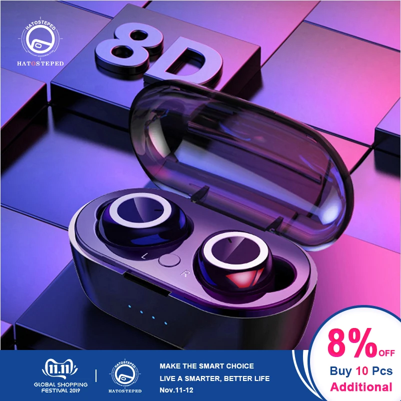 

TWS Wireless Earphones Mini Bluetooth 5.0 earphone True Wireless Stereo Gaming earbuds Portable Sport bluetooth headphones