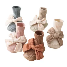 

Children's Socks Baby Floor Socks Bow Knot Indoor Non Slip Men's and Women's Baby Walking Shoes Newborn Early Education Socks