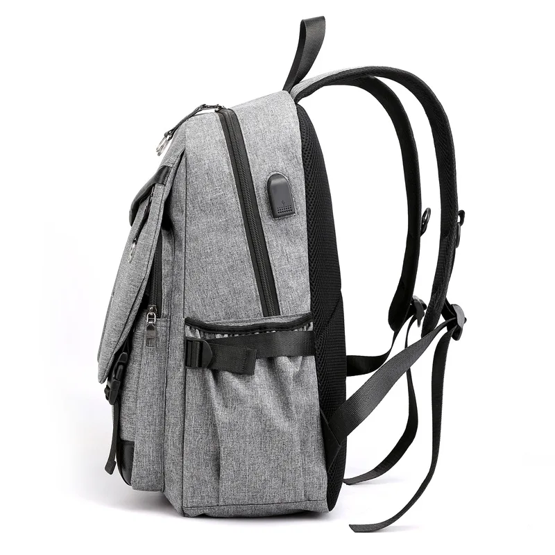 

New Style Large-Volume Student Backpack Multi-functional USB Interface Charging Backpack Fashion Casual Oxford Cloth Bag