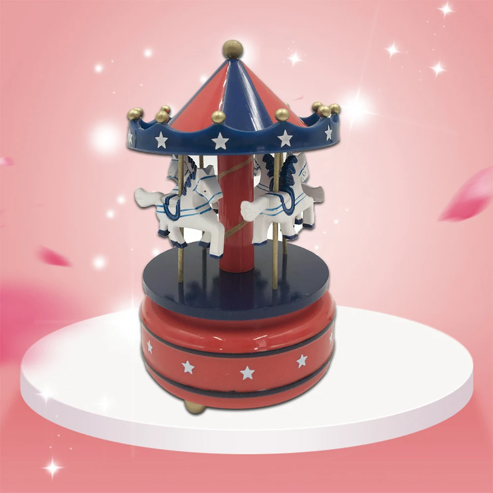 Musical box carousel music carousel wooden carousel music box toy children's doll game
