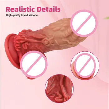 Realistic Monster Dildo Soft Liquid Silicone Huge Dinosaur Scales Penis With Suction Cup Sex Toys For Woman Female Masturbation 5