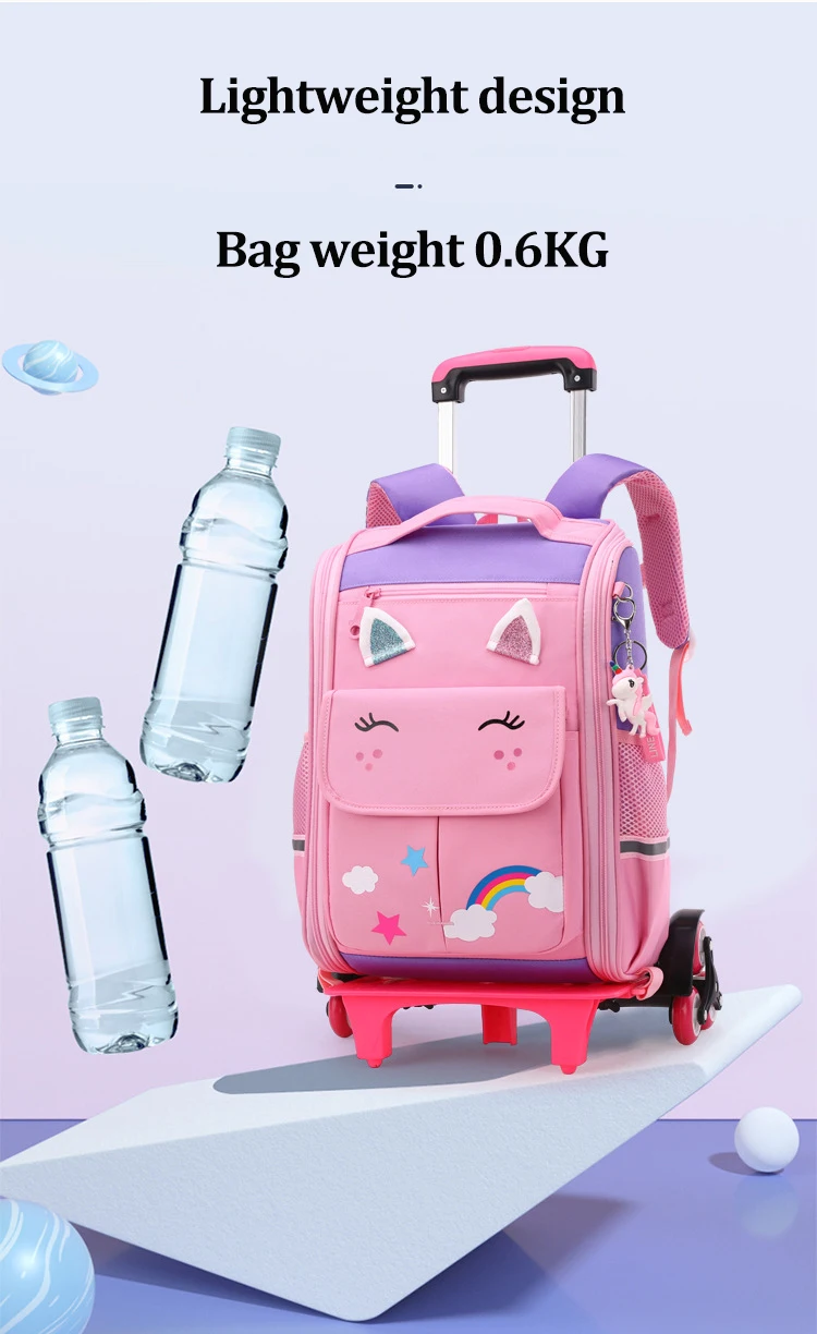 Unicorn Rolling Backpacks Bags for Girls