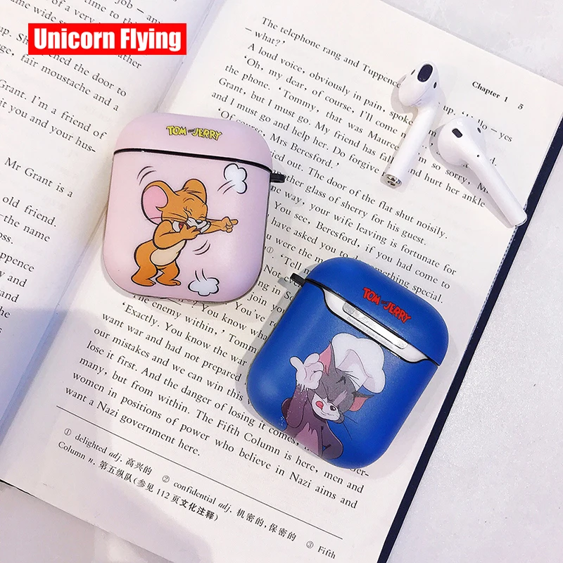 

LinXiang Couples Lover Cartoon Cute Tom And Jerry Bluetooth Earphone Hard Protective Case For Apple Airpods 1 2