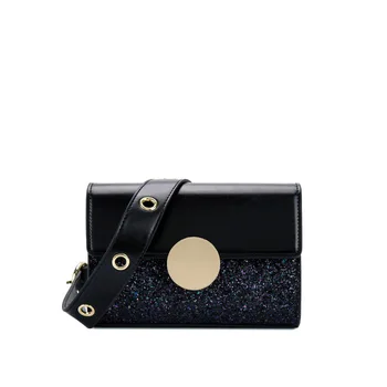 

Women's Broadband Bag 2020 New Style Sequined Lock Shoulder/Crossbody Bag Simple Square Sling Bag