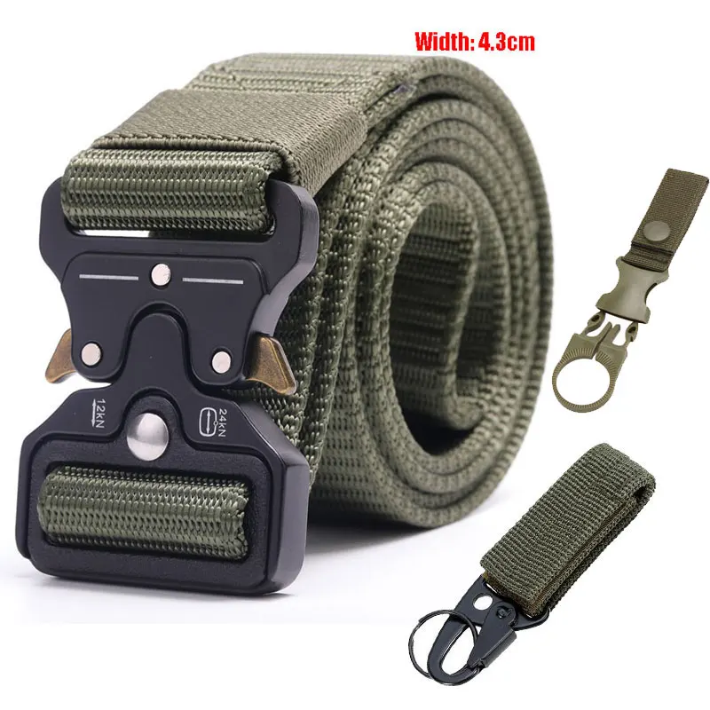 4.3cm blet and 2hook Военный Тактический нейлоновый ремень с металлической пряжкой Регулируемый армейский полицейский открытый быстросъемный тренировочный ремень для охоты ширина 3,8 см 4,3 см - Цвет: 4.3cm blet and 2hook