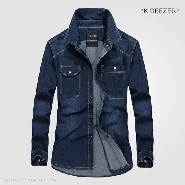 Camicia di jeans nera uomo manica lunga autunno blu scuro camicie Casual  militari colletto di marca di alta qualità camicia elegante tascabile|denim  shirt men|denim shirt men brandblack denim shirt - AliExpress