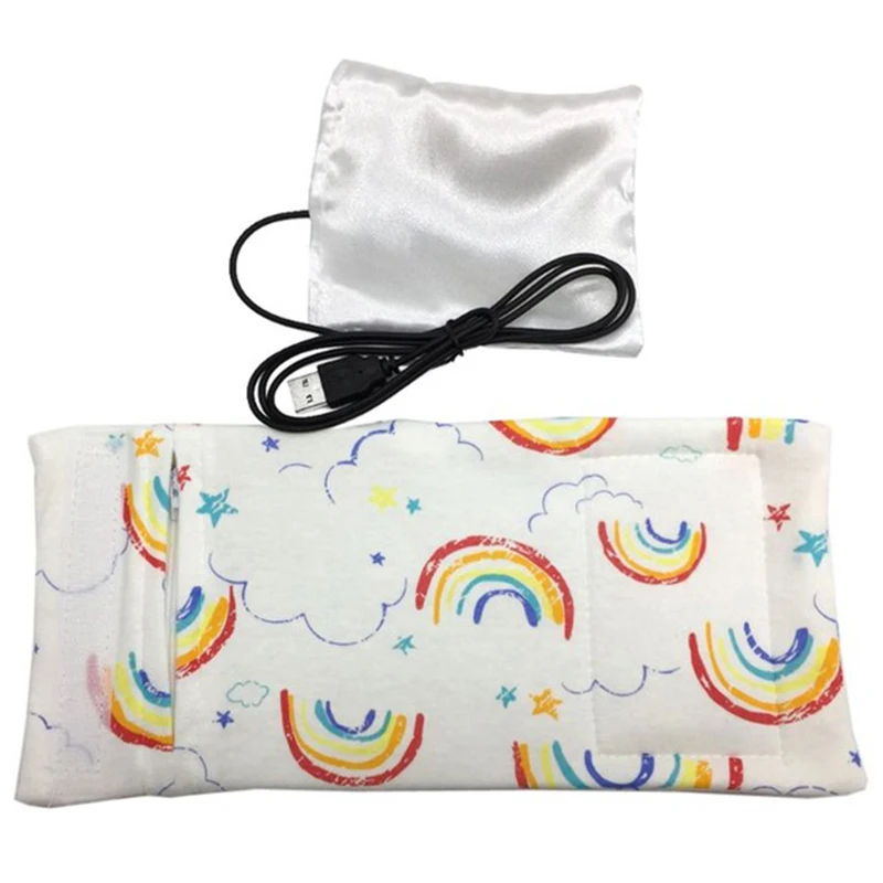Rainbow pattern Usb подогреватель молока воды дорожная коляска изолированная сумка детская бутылочка для кормления подогреватель - Цвет: Rainbow pattern