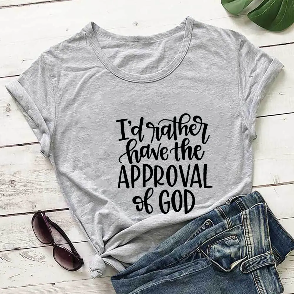 

God's Approval New Arrvial Christian Shirt Unisex 100%Cotton Women Tshirt Summer Casual Short Sleeve Top Faith Tee Dropshipping