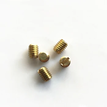 

10Pcs M4 Brass Slotted Grubs Flat End Set Screws Machine Headless Bolts