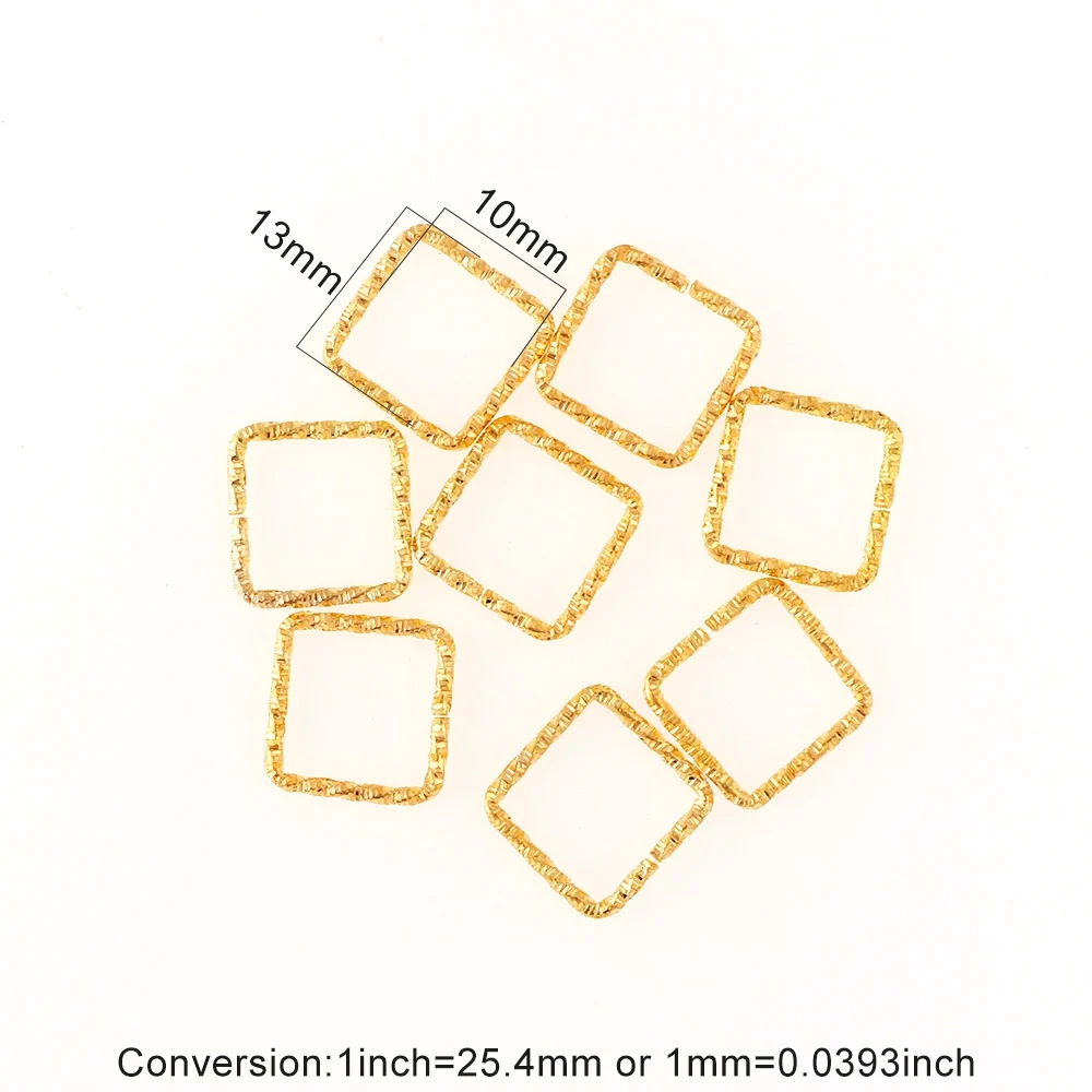3 цвета 13/15 мм корейский стиль квадратное железо соединительные кольца модные витой Открытые Кольца Набор «сделай сам» для Модные украшения аксессуары 50 шт - Цвет: 50pieces gold