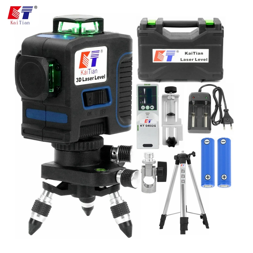 US $87.94 Kaitian 3d 4d 16 Lines Laser Level Self Leveling Horizontal 360 Rotary Vertical Super Powerful Green Laser Beam Line Leves Tool