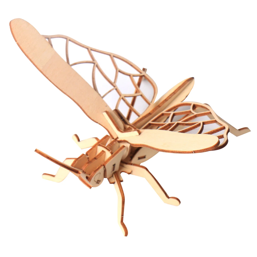 3D деревянная Бабочка модель насекомого головоломки DIY сборки ремесла Развивающие детские игрушки