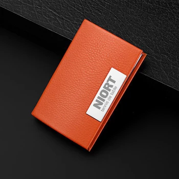 

Corporate Gift Custom Logo Engraved Business Card Holder PU Leather Business Name Card Wallet ID Credit Card Pocket Holder 50pcs