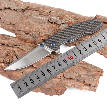 

Outdoor Folding Knives Survival EDC Tools Knife Blade D2 Steel And Handle Material Carbon Fiber Utility Knifes