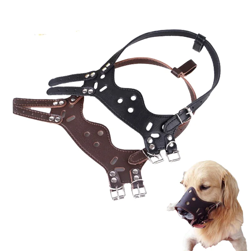 Pet Dog Muzzle Leather Anti bite Anti barking Muzzle Suitable for Large