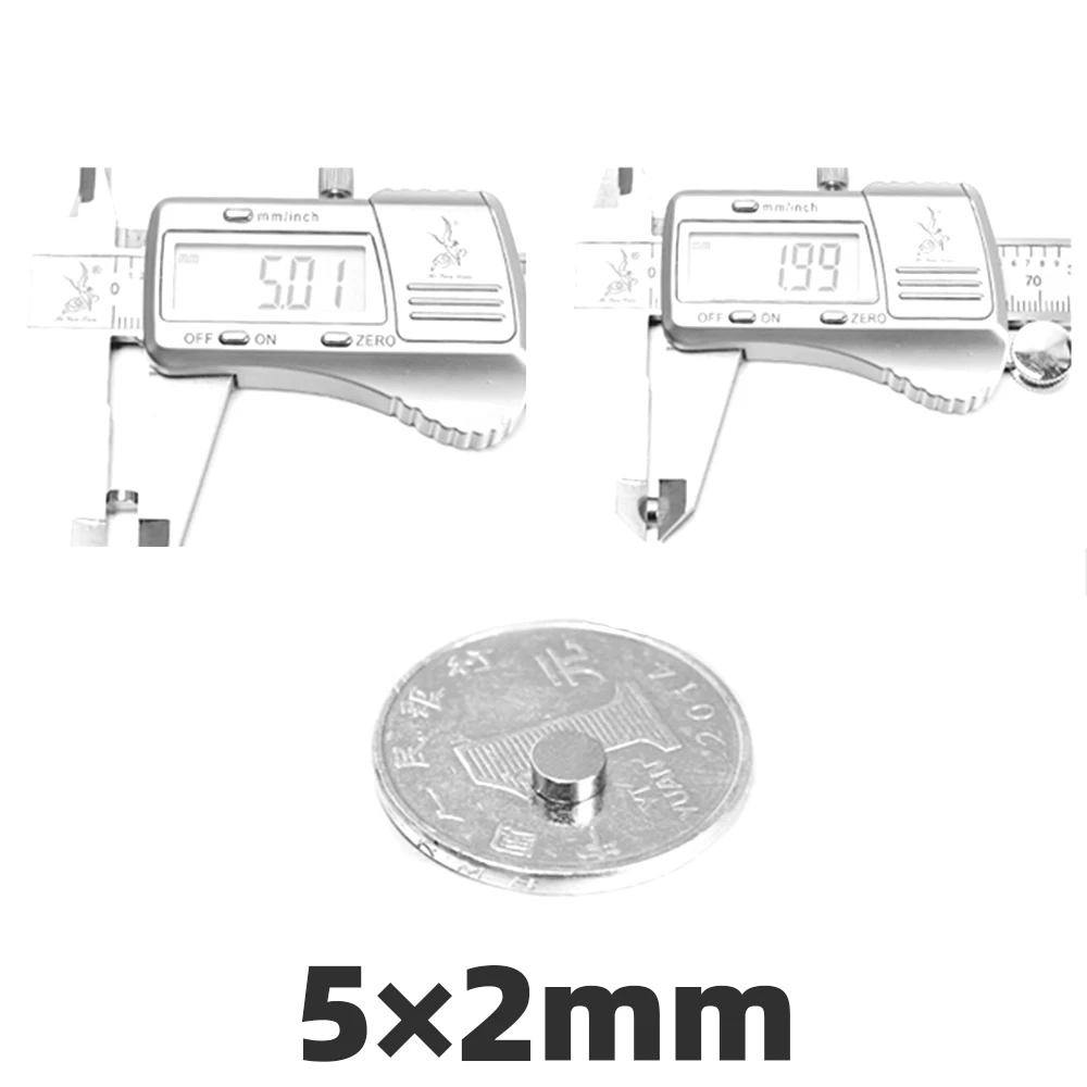 AIDIY 50/100 шт 5x2 мм постоянный неодимовый магнит супер сильный 5*2 мини маленький круглый редкоземельный магнитный диск 5x2 мм