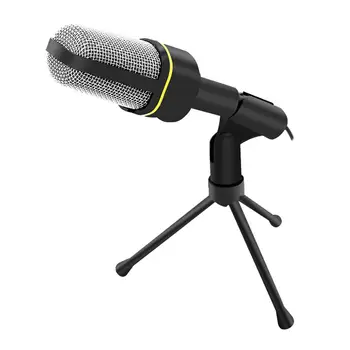 

3.5mm Stereo Microphone Mic with Mount Stand Bracket Professional Podcast Studio Microphone Mic for Skype Desktop PC