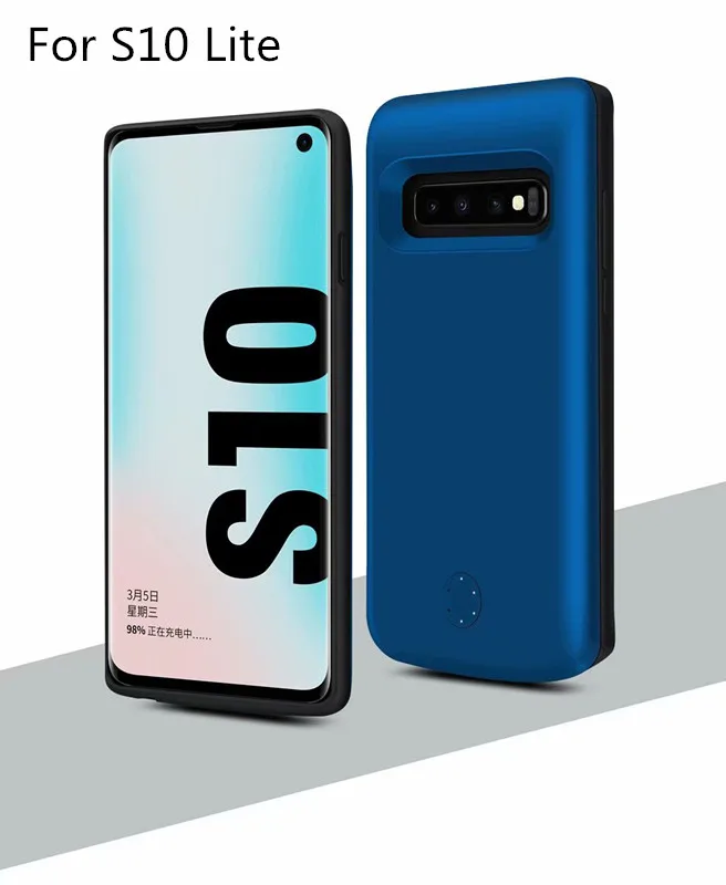 5000 мАч портативный чехол для зарядного устройства для samsung Galaxy S10 Lite S10E power Bank чехол внешний блок резервная Зарядка чехол для телефона - Цвет: Blue