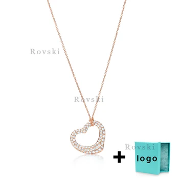 

XL TFX TTFF Rllen Original Classic Rose Gold Inlaid Diamond Necklace Suitable for Women's Party Jewelry Wholesale Free Delivery.