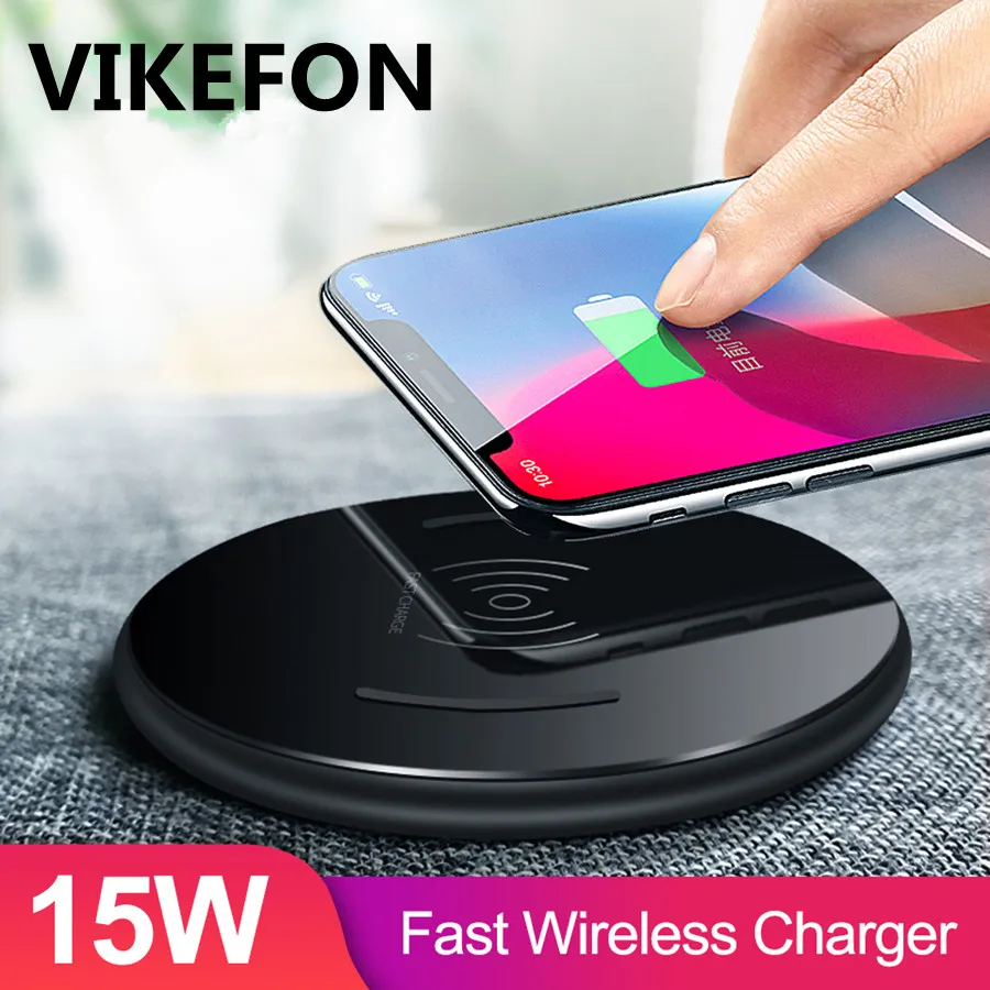 

Wireless Charger 15W Qi Fast Wireless Charger Phone Charging Pad for Samsung S9 S10 10W for iPhone 11 Pro XS MAX XR Xiaomi Mi 9