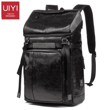 

UIYI brand men's backpack Korean PU leather backpack large capacity 15 inch laptop bag school bag mochilas travel casual bag