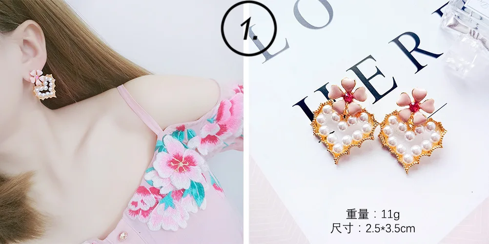 Простые корейские милые розовые серьги в форме сердца для девочек, серьги-капли с бантом для принцессы, для женщин, модные ювелирные аксессуары