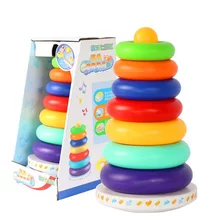 От 1 до 3 лет, Детская Радужная башня, восьмимесячная игрушка, красочная каскадная обучающая игра Дженга для детей младшего возраста