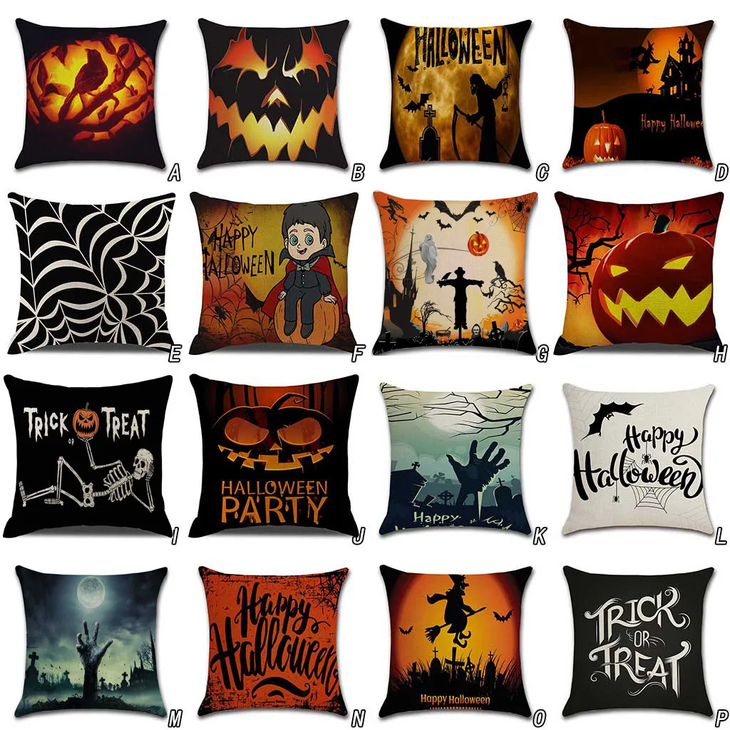 Halloween Cushion Cover Demon Trick or Treat Creative Throw Pillow Case Pumpkin Decorative Pillowcase 7P | Дом и сад