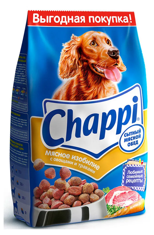 Корм для собак Chappi, мясное изобилие, 2.5 кг