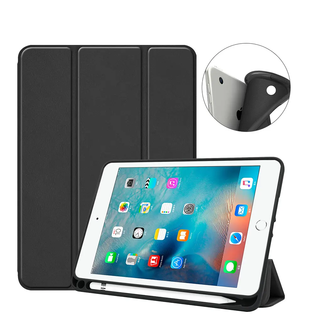 

Smart Cover Case for ipad air/air2 and tablet ipad 9.7 2017&2018 silicone TPU shell Cover with pencil holder