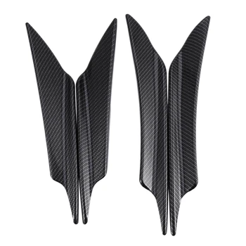 

4Pcs/Set Universal Car Front Side Bumper Fins Wind Wing Blade Spoiler Air Knife Spoiler Carbon Fiber Pattern