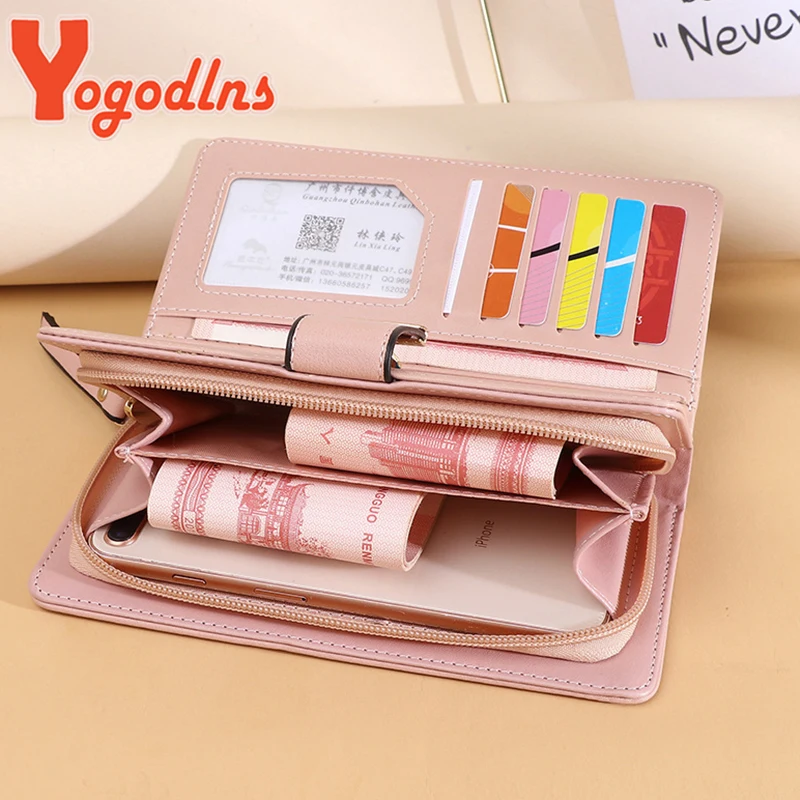 Leaf Hollow Wallet Female PU Leather Handbag Long Zipper Clutch Card Holder Coin Purse Multi-layer Phone Bag