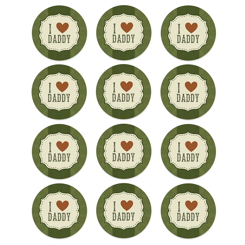 24/48pcs Father's Day Best Dad Ever Super DAD Stickers Party Gift Tag Labels Father's Day DIY Decoration Stickers Supplies