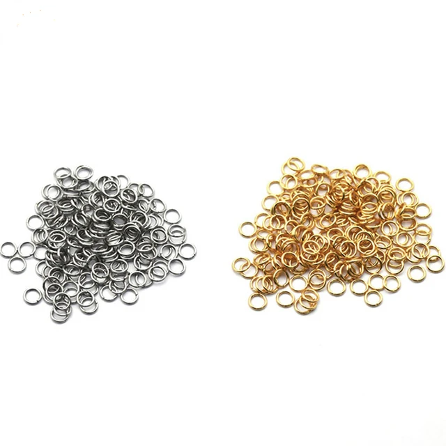 100pcs High Quality 3-12mm Gold Stainless Steel Split Jump Rings