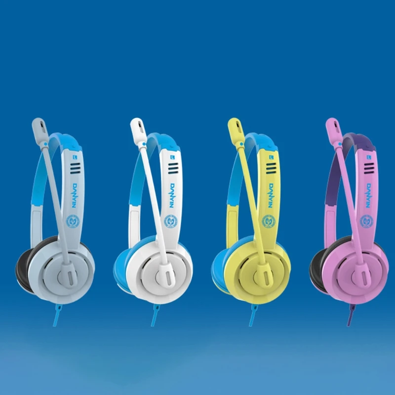 Online Classes Wired Stereo Headphone with Microphone USB 3 5mm Interface Gaming Headset Laptop Computer PC Earphone