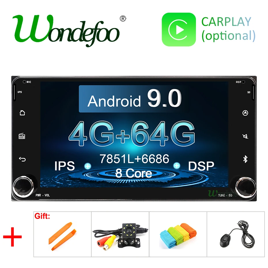 4G 64G магнитола 2DIN Android 9 0 автомагнитола автомобильное радио для Toyota универсальное