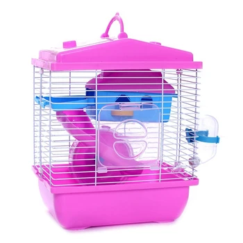 

Pet Cage Hamster Cottage with Transparent Skylight Double Layer House for Hamster Golden Hamster Pet