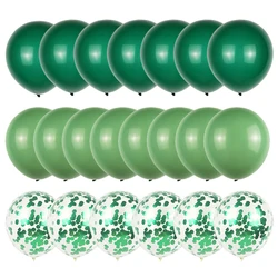 20 piezas de verde Globos de Confetti metalizado Ballon selva/animales Safari decoraciones para fiesta de cumpleaños niños aniversario Globos