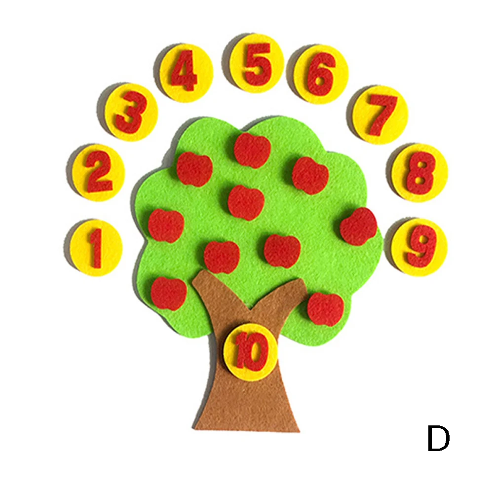 Diy Weave cloth Early Learning Education Toys Teaching Aids Apple Trees Math Toys Teaching Kindergarten Manual Kids Math Toys - Цвет: D